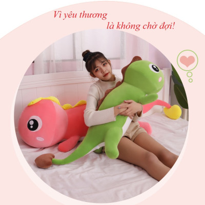 Gấu bông khủng long đuôi tim hàng cao cấp vải nhung co giãn 4 chiều