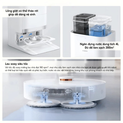 Robot Hút Bụi Lau Nhà Xiaomi Robot Vacuum X20+ | Lực Hút Mạnh 6000Pa | Lau xoay siêu tốc | Hàng Chính Hãng