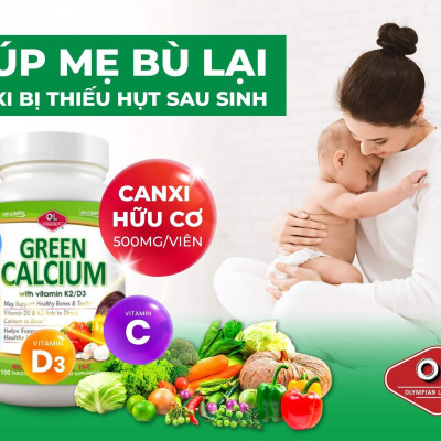 Green Calcium Olympian Labs – Bổ sung canxi hữu cơ hộp 100 viên (Mỹ)