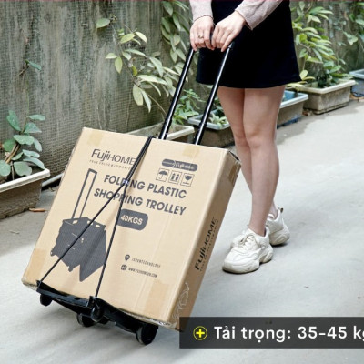 Xe đẩy hành lý - xe đẩy hàng gấp gọn thông minh (đi kèm dây buộc) xe kéo hàng đi chợ đa năng - HENRYSA