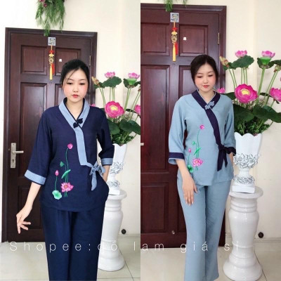 ĐỒ LAM ĐI CHÙA Xéo Nơ Hoa Sen Tơ