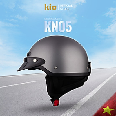 Mũ Bảo Hiểm Nửa Đầu Kio SafeStyle Metro KN05, Lưỡi Trai Che Nắng, Đệm Tai Tháo Rời, Lót Kháng Khuẩn