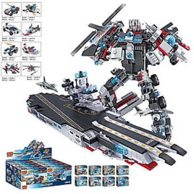 Đồ chơi lắp ráp trẻ em bằng nhựa ABS an toàn -Tàu chiến MECH và SIEU ROBOT BẢO VỆ TRÁI ĐẤT-