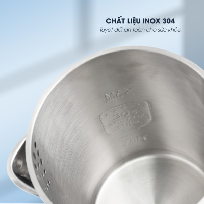 Âm đun nước siêu tốc Inox 304 Kalpen KK93 dung tích 1.8L công suất 1800W - Hàng chính hãng