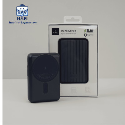 Sạc dự phòng hàng chính hãng WiWU Trunk Series 5-in-1 Wi-PP04, cáp C/L, sạc không dây 15W