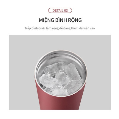 Bình giữ nhiệt Lock&Lock Bucket Tumbler Nắp bật không ống hút - Màu xanh navy LHC4269NVY 540ml - Hàng chính hãng thép không gỉ quai xách tiện lợi - JoyMall