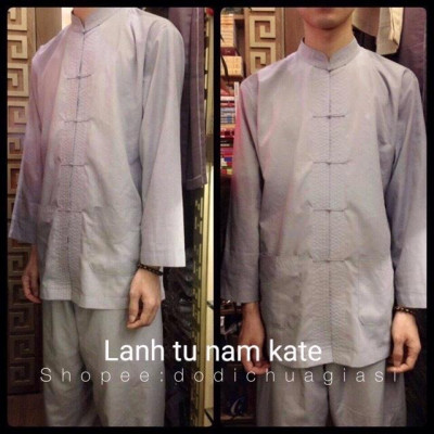 ĐỒ LAM ĐI CHÙA  Lãnh Tựu Cổ Tàu Dài Tay Không Thêu