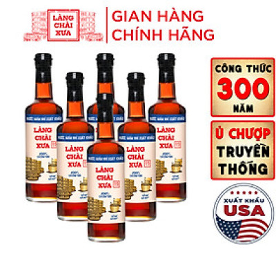 Nước mắm nhỉ Làng Chài Xưa xuất khẩu nhãn xanh thùng 6 chai thủy tinh 500ml cốt nhỉ đặc biệt vị dịu nhẹ gu Việt Kiều giới trẻ thành thị nước mắm nguyên chất sạch nước mắm nhĩ từ thùng lều gỗ 100% cá cơm tươi muối tinh khiết chuẩn xuất khẩu