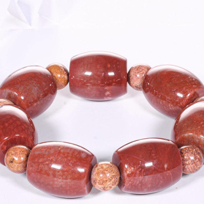 Vòng tay lu thống đá san hô hóa thạch 21x18mm mệnh Hỏa, Thổ - Ngọc Quý Gemstones
