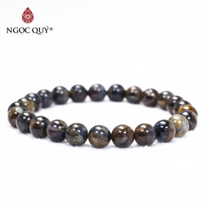Vòng tay trơn đá giông bão mệnh thủy, mộc - Ngọc Qúy Gemstones