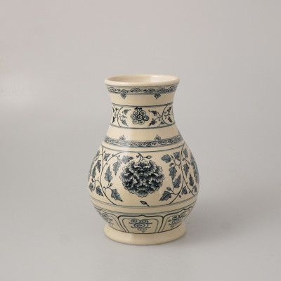 Bình hoa sen cổ gốm Chu Đậu (S1) - Kích thước F19.5 x H27 cm