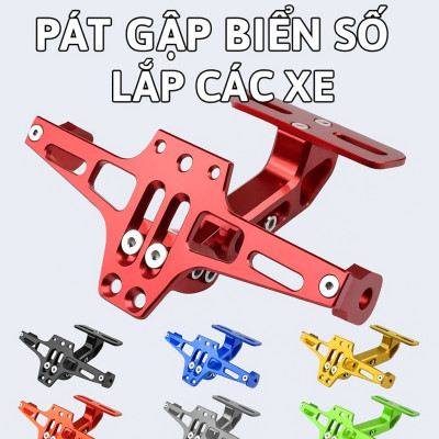 Pát Gập Biển Số Nhôm Hợp Kim Siêu Đẹp, Chống Rung, Hàng Dày Lắp Cho Các Loại Xe Máy
