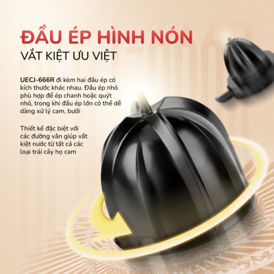 [SP MỚI] Máy vắt cam UNIE UECJ-666 công suất 100W, dung tích bình chứa 500ml, lưới lọc inox 304, Hàng chính hãng bảo hành 12 tháng