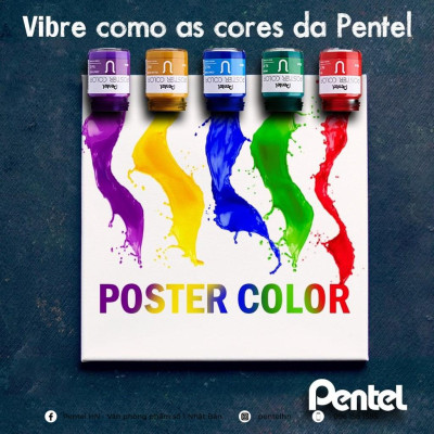 Màu bột Pentel WPU2-12 màu vẽ bền lâu phai không độc hại vẽ được trên mọi chất liệu