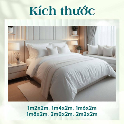 Bộ Ga Gối Tiêu Chuẩn Khách Sạn 5 Sao SAGATEX, 3 Sản Phẩm, Mềm Mịn, Nằm Mát, Sang Trọng