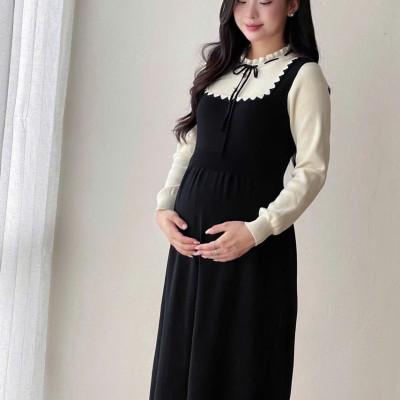 Váy Len Bầu, Đầm Bầu Len Dài Tay Cao Cấp