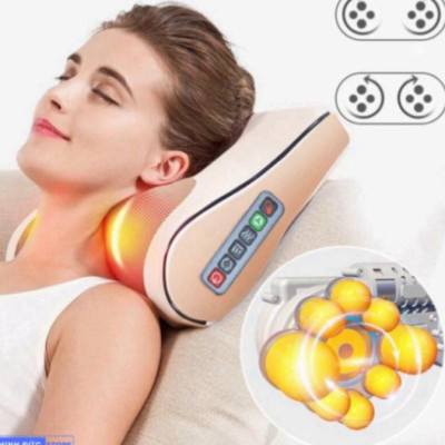 ( Loại 1) Gối massage cổ vai gáy, máy massage hồng ngoại 20 bi cao cấp hỗ trợ mát xa toàn thân