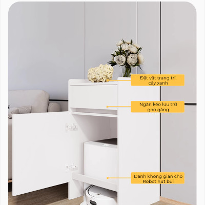 Tủ gỗ đa năng để robot hút bụi chất liệu gỗ MDF thương hiệu IGA - GP389