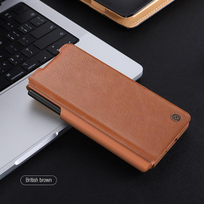 Bao da cho Samsung Galaxy Z Fold 7 , Z Fold 5 , Z Fold 4 , Z Fold6 (Fold 6 5G) hiệu Nillkin Qin Pro Leather(chống sốc, có khe để bút)- Hàng chính hãng