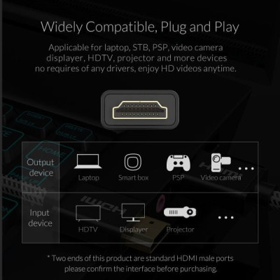 Cáp HDMI ORICO HD501-30-BK - chuẩn 2.0 4K/60Hz (dây dù) 3 mét - Hàng Chính Hãng
