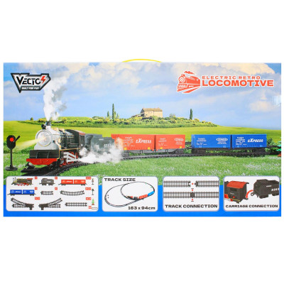 Bộ Đồ Chơi Lắp Ráp Đường Ray Và Tàu Lửa Retro Chạy Pin - Vecto VT22832