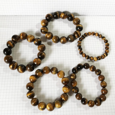 Vòng tay đá mắt hổ đường kính hột 15 ly cho người mệnh Kim và Thổ