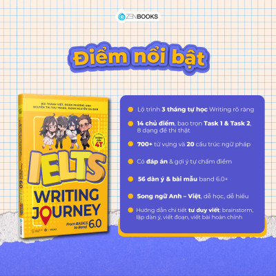 Combo Sách IELTS Cho Người Mới Bắt Đầu: Tư Duy Học IELTS +IELTS Speaking Journey + IELTS Writing Journey