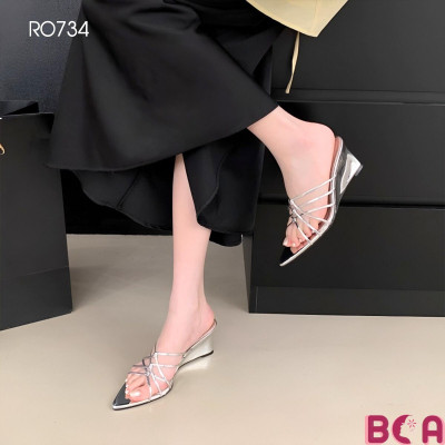 [SANG TRỌNG + QUYẾN RŨ] Giày Nữ Đi Tiệc Đế Xuồng Cao 5 Phân RO734 ROSATA Quai Mảnh Đan Xen Tôn Chân Tôn Dáng