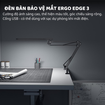 Đèn bàn học Led bảo vệ mắt Ergo Edge 3 DandiHome chống cận để làm việc, đọc sách cao cấp có thể kéo dài và gấp gọn 