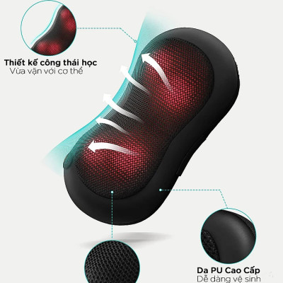 Gối massage không dây Kachi dòng cao cấp MK343 pin 2000mAh