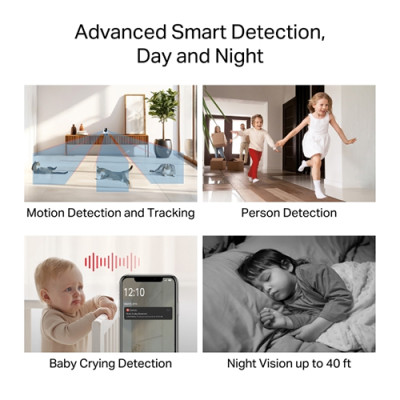 Camera trong nhà Mercusys Pan/Tilt Home Security Wifi Full HD 1080p MC200 - Hàng chính hãng