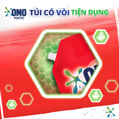 Combo 2 Túi Nước Giặt Omo Matic Cho Máy Giặt Cửa Trước Hương Hoa Anh Thảo Ngăn Mùi Ẩm Mốc 3.6KG