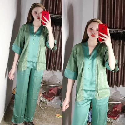 ĐỒ LAM ĐI CHÙA Lụa Phối Gấm Cao Cấp