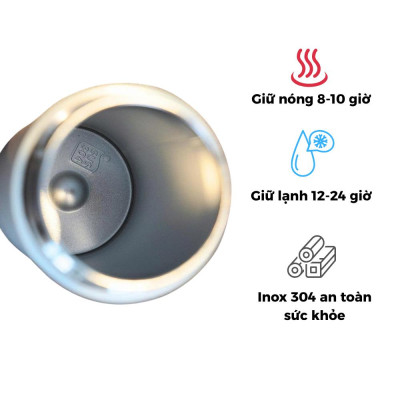 Bình Giữ Nhiệt Inox 304 Kalpen DA10 - Bình Giữ Nhiệt Dung Tích 700ml, Giữ Nóng Lạnh Lâu, Nhỏ Gọn.