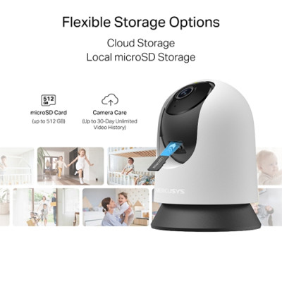 Camera trong nhà Mercusys Pan/Tilt Home Security Wifi Full HD 1080p MC200 - Hàng chính hãng