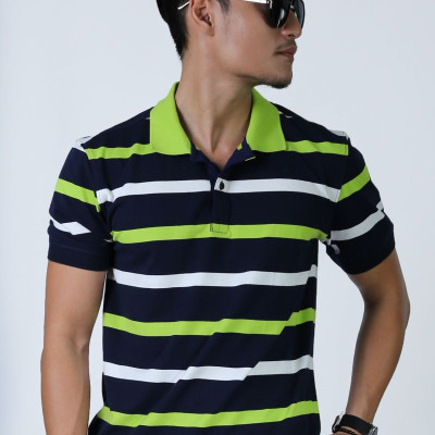 Áo thun Polo nam Novelty sọc ngang NATMSLMCSR180036N