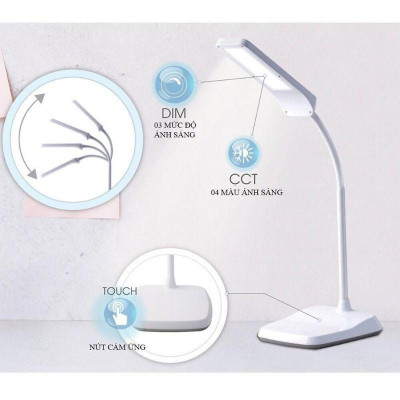 ĐÈN BÀN CẢM ỨNG 6W LED RẠNG ĐÔNG RL36 4 NHIỆT ĐỘ MÀU 3 MỨC