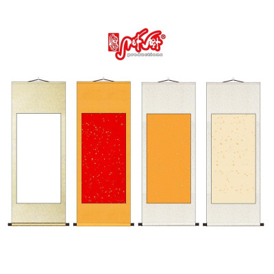 Biểu lụa bồi giấy xuyến dùng viết thư pháp, vẽ tranh thuỷ mặc khổ lớn, nhiều màu sắc & kích cỡ