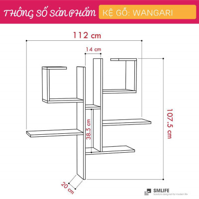 Kệ gỗ trang trí đa năng SMLIFE Wangari