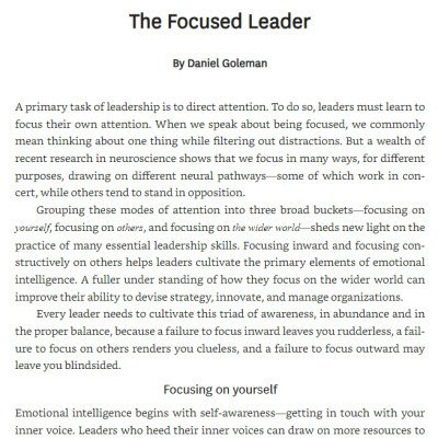 Focus (HBR Emotional Intelligence Series)