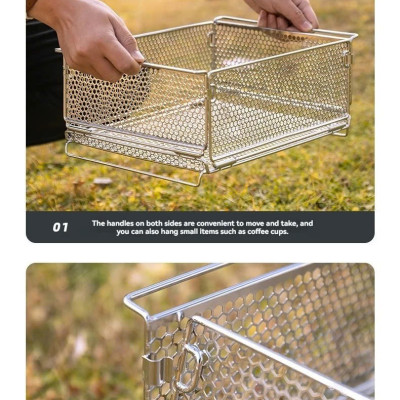 Giỏ lưới đa năng xếp gọn kết hợp với bàn IGT Campingmoon CK-24BF CK24BF