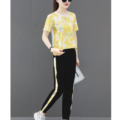 BỘ THUN THỜI TRANG PHỐI CHỮ IN 3D LẤP LÁNH