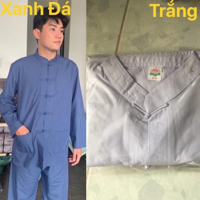 ĐỒ LAM ĐI CHÙA  Lãnh Tựu Cổ Tàu Dài Tay Không Thêu