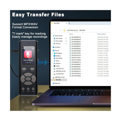 ROGTZ - Máy thu âm Kỹ thuật số V3/A903  Pin gắn trong, Thiết kế hiện đại, Chất liệu hợp kim, Chip xử lý tiên tiến, Âm thanh trong trẻo, Loại bỏ tạp âm, Dung lượng pin cao, Tính năng thông minh, Hỗ trợ thẻ nhớ, MP3, Hẹn giờ tự động, Hàng Chính Hãng