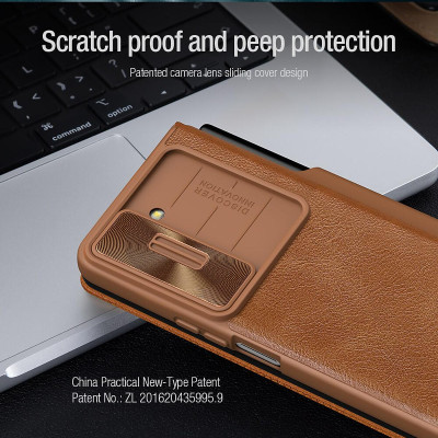 Bao da cho Samsung Galaxy Z Fold 7 , Z Fold 5 , Z Fold 4 , Z Fold6 (Fold 6 5G) hiệu Nillkin Qin Pro Leather(chống sốc, có khe để bút)- Hàng chính hãng