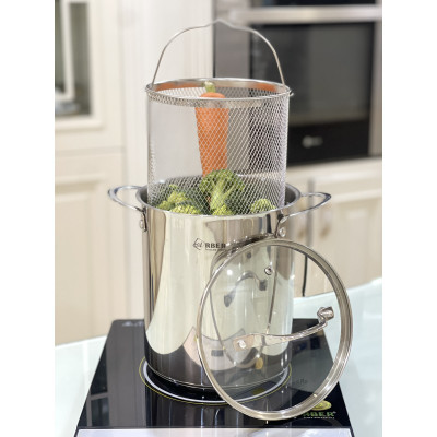 Nồi inox chiên ngâp dầu, kèm giỏ inox Arber AN-03VH Hàng chính hãng
