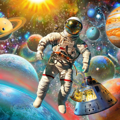 Bộ Tranh Ghép Hình Minh Châu - 60 x 80 cm (1500 Mảnh Ghép) - Astronaut In Space