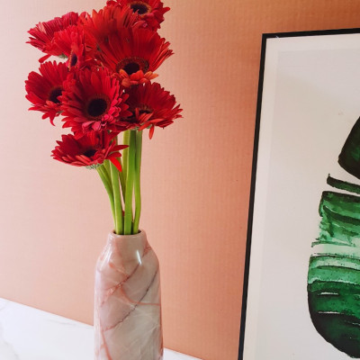 Bình hoa đá tự nhiên BHH07 - Hồng Tây Ban Nha