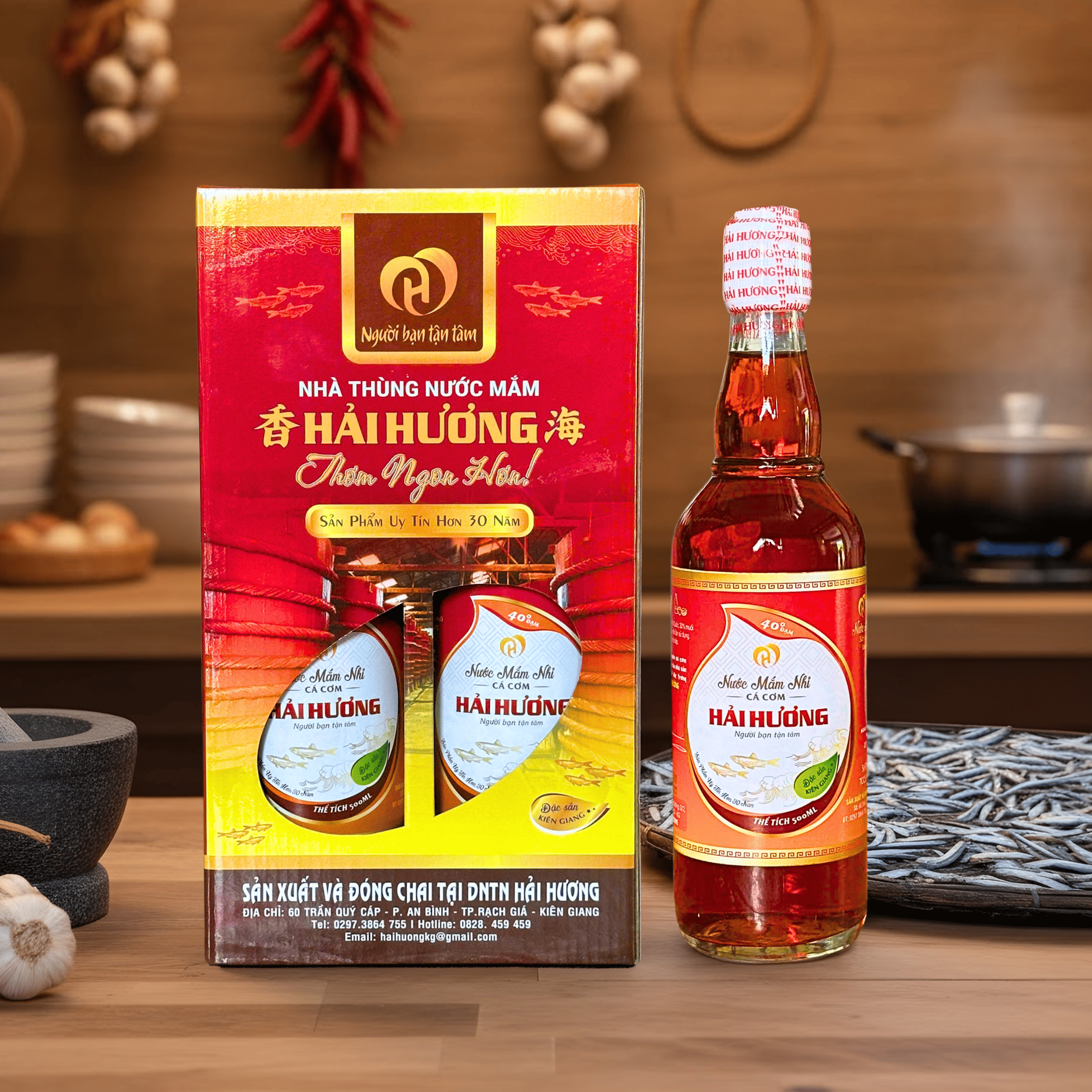 Nước Mắm Nhỉ Hải Hương 500ml 40N Hộp 2 Chai