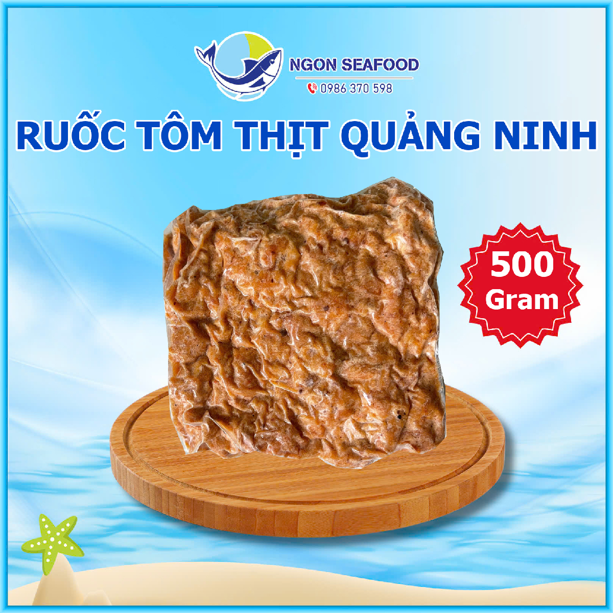 Ruốc Tôm Thịt Quảng Ninh - Hút Chân Không - Bịch 500gr